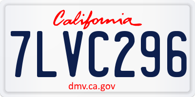 CA license plate 7LVC296