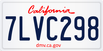 CA license plate 7LVC298