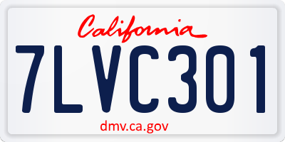 CA license plate 7LVC301