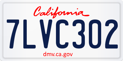 CA license plate 7LVC302