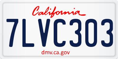 CA license plate 7LVC303