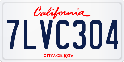CA license plate 7LVC304