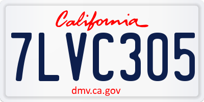 CA license plate 7LVC305