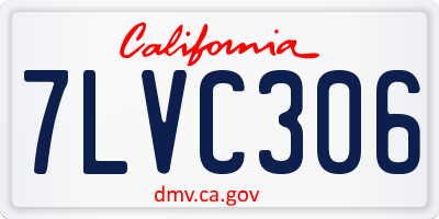 CA license plate 7LVC306