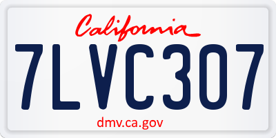 CA license plate 7LVC307