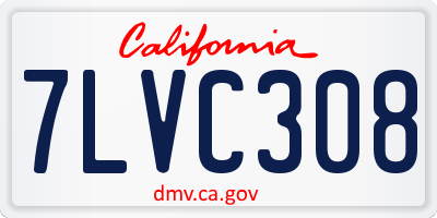 CA license plate 7LVC308