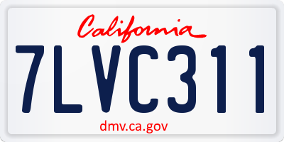 CA license plate 7LVC311