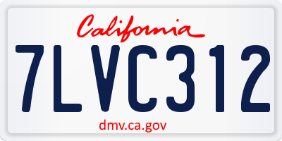 CA license plate 7LVC312