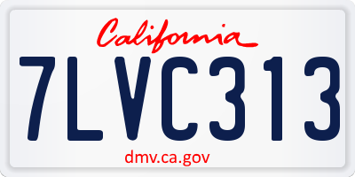 CA license plate 7LVC313