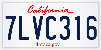 CA license plate 7LVC316