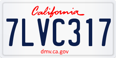 CA license plate 7LVC317