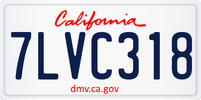 CA license plate 7LVC318