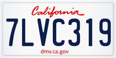 CA license plate 7LVC319