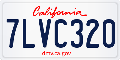 CA license plate 7LVC320