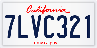 CA license plate 7LVC321