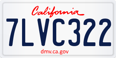 CA license plate 7LVC322