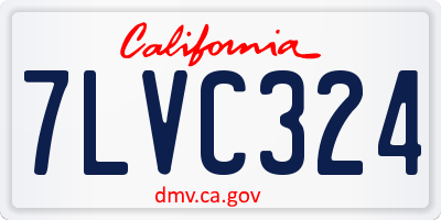 CA license plate 7LVC324