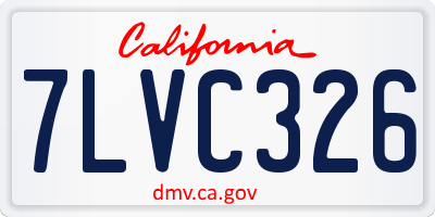CA license plate 7LVC326