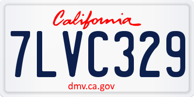 CA license plate 7LVC329