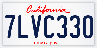 CA license plate 7LVC330