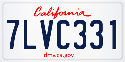 CA license plate 7LVC331