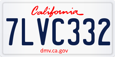 CA license plate 7LVC332