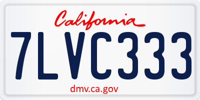 CA license plate 7LVC333