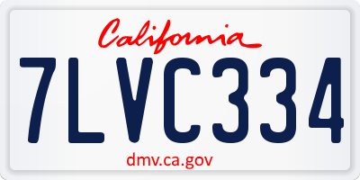 CA license plate 7LVC334