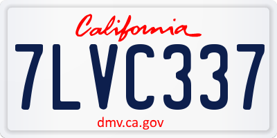 CA license plate 7LVC337
