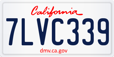 CA license plate 7LVC339