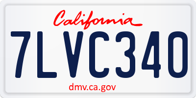 CA license plate 7LVC340