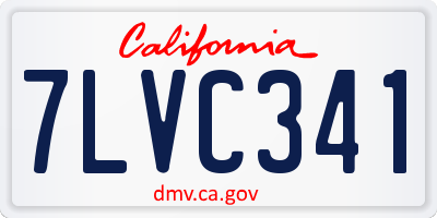 CA license plate 7LVC341