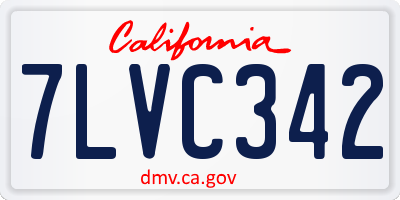 CA license plate 7LVC342
