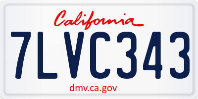 CA license plate 7LVC343