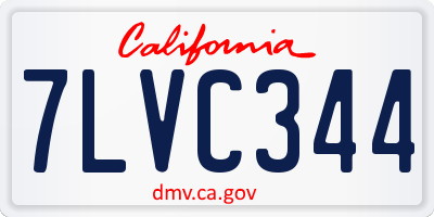 CA license plate 7LVC344