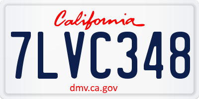 CA license plate 7LVC348
