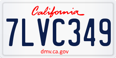 CA license plate 7LVC349