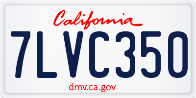 CA license plate 7LVC350