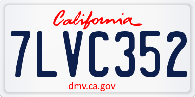 CA license plate 7LVC352