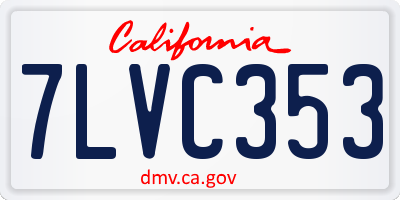 CA license plate 7LVC353