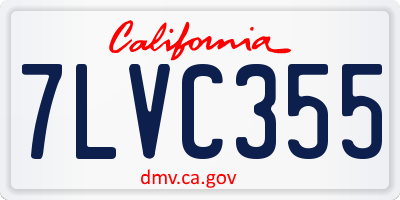 CA license plate 7LVC355