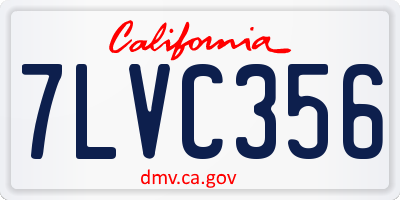 CA license plate 7LVC356