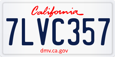 CA license plate 7LVC357