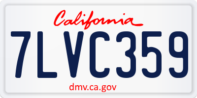 CA license plate 7LVC359