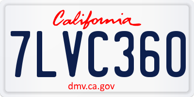 CA license plate 7LVC360
