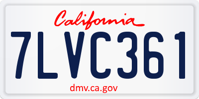 CA license plate 7LVC361