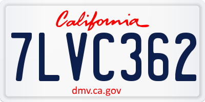 CA license plate 7LVC362