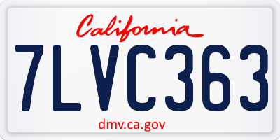 CA license plate 7LVC363