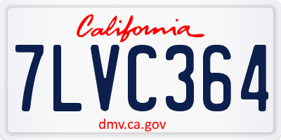 CA license plate 7LVC364