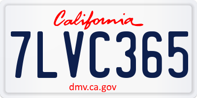 CA license plate 7LVC365